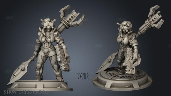 CYBERPUNK FEMALE WARRIOR cyber stl model for CNC