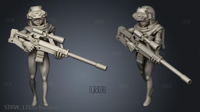 CYBERPUNK GIRL SNIPERS SNIPER stl model for CNC