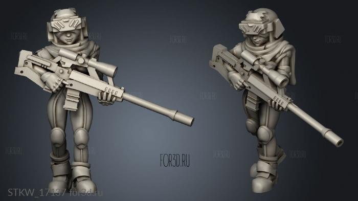 CYBERPUNK GIRL SNIPERS SNIPER stl model for CNC