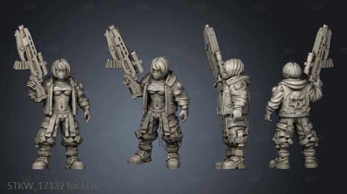 cyberpunk GIRLS girl rifle up stl model for CNC