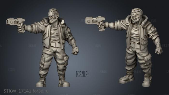 CYBERPUNK MALE CHARACTER stl model for CNC
