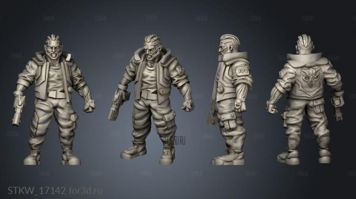 CYBERPUNK MALE CHARACTER stl model for CNC