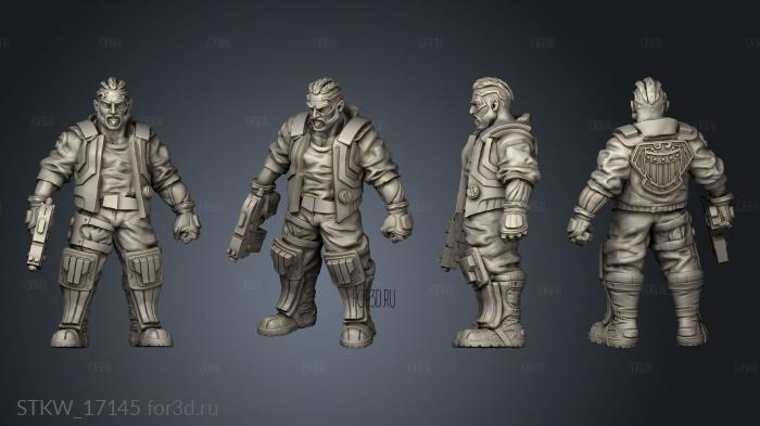 CYBERPUNK MALE SOLO NET HUNTER NETHUNTER stl model for CNC