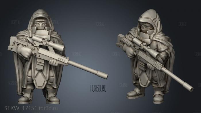 CYBERPUNK PONCHO GOONS SNIPER stl model for CNC