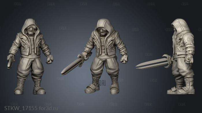 Cyberpunk Tech Ninja Male Tecn Sais stl model for CNC