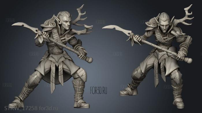 Pose Forest Elf stl model for CNC