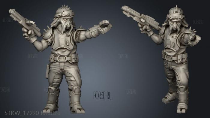 Poulp Pirate Leader stl model for CNC
