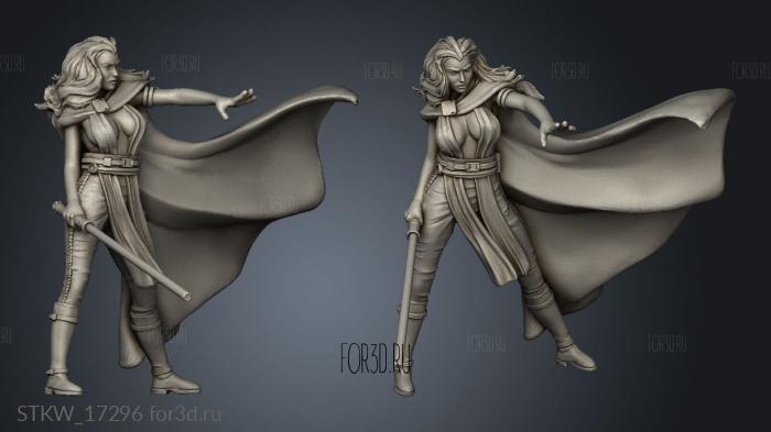 Power JEDI WOMAN stl model for CNC