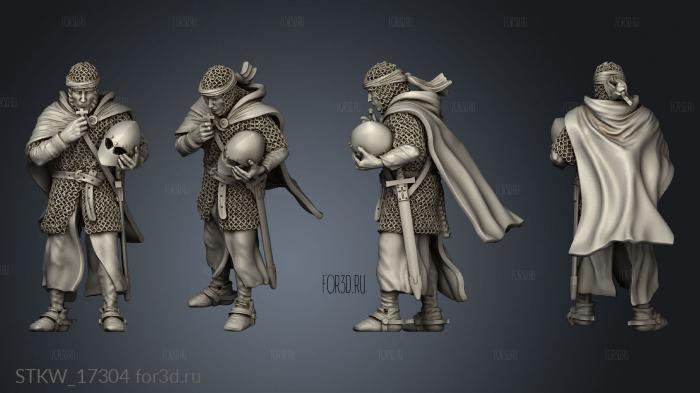 Praying Knight Standing stl model for CNC