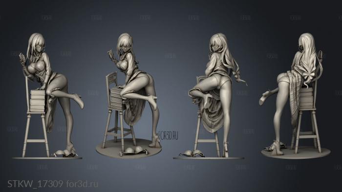 Pretty Girl Glasses Figure 3d stl модель для ЧПУ