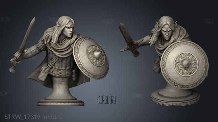Primal Augur Elf Warrior and Athos Hero stl model for CNC