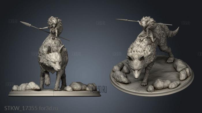 Princesa Mononoke stl model for CNC