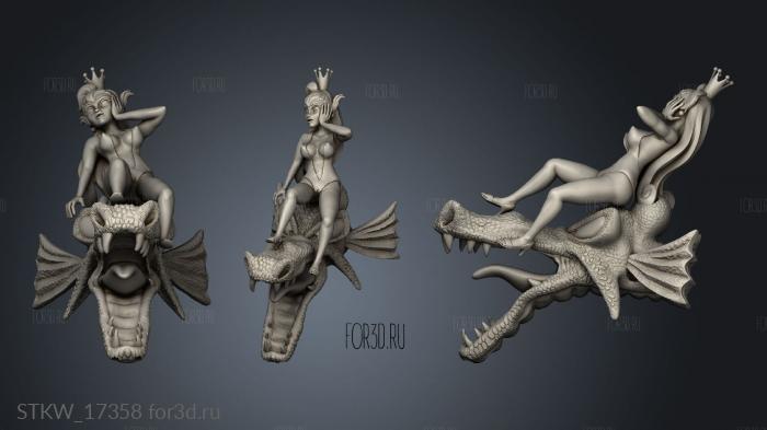 Princess Daphne Dragons stl model for CNC