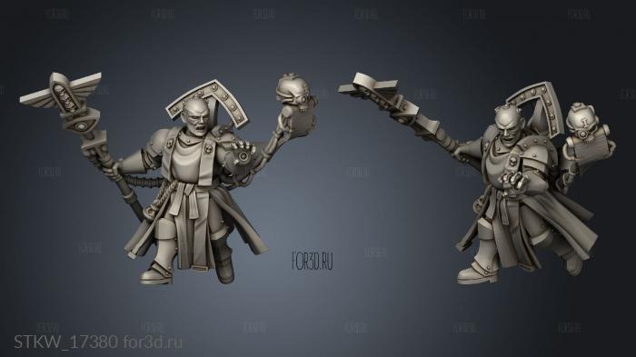 Psyker back with servo skull stl model for CNC