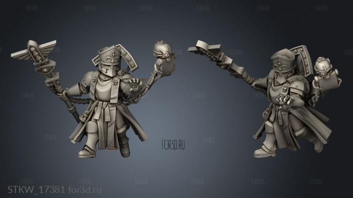 Psyker back with servo skull stl model for CNC