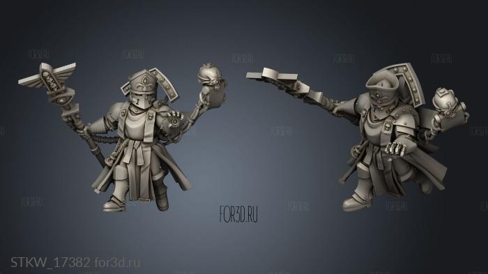 Psyker back with servo skull stl model for CNC