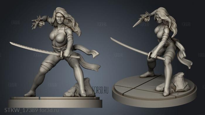 Psylocke Violet Bushido stl model for CNC