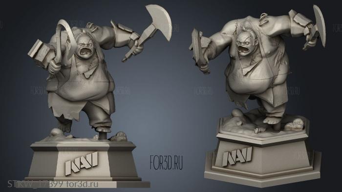 pudge trophy dota with detail stl model for CNC