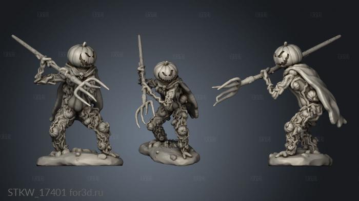 Pumpkin Golem BSG standing stl model for CNC