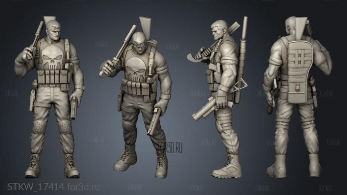 Punisher bat stl model for CNC