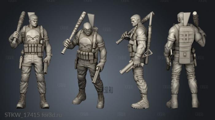 Punisher bat stl model for CNC