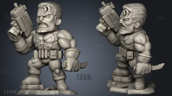 Punisher Chibi Skull stl model for CNC