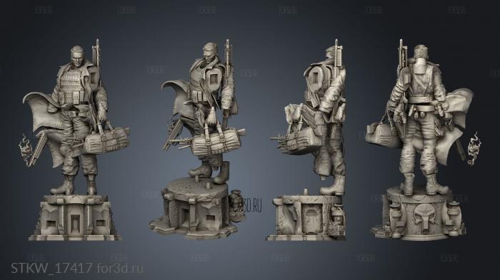Punisher machine gun stl model for CNC