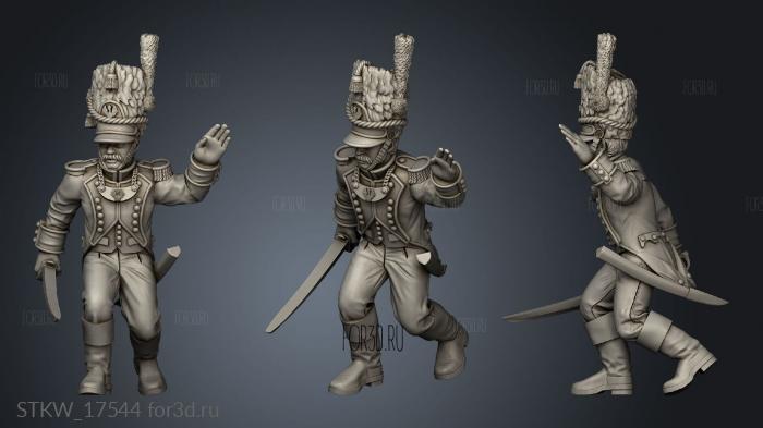 GRENADIERS Skirmish Grenadier Officer stl model for CNC