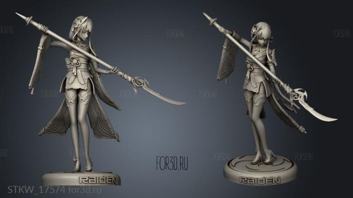 Raiden Shogun Baal Genshin Impact Pole stl model for CNC