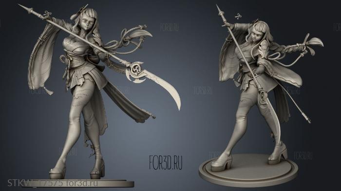 Raiden Shogun Ru Bim Back cloth stl model for CNC