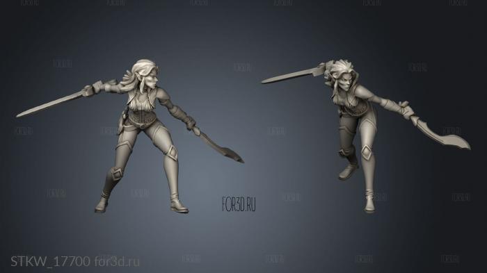 Rayla Elf Assassin stl model for CNC