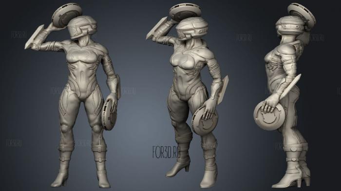 SCI FI Miniature women soldier 3d stl модель для ЧПУ