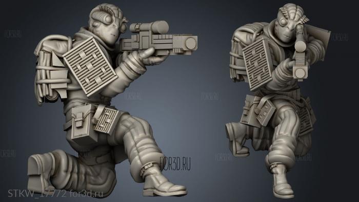 Squad kneeled stl model for CNC