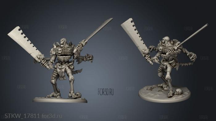 Human Bone Golem Attacking stl model for CNC