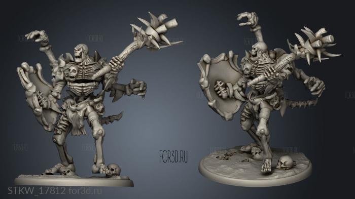 Human Bone Golem Attacking stl model for CNC