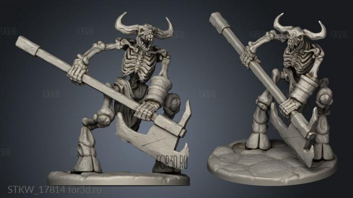 Minotaur Skeleton Axe 3d stl модель для ЧПУ