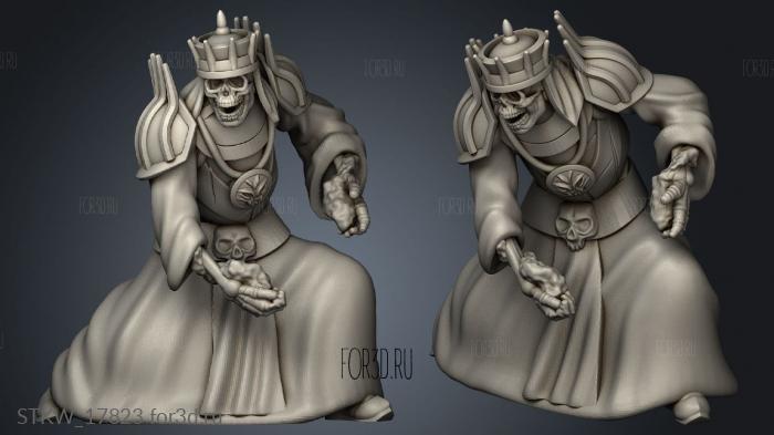 Skeleton Sorcerer stl model for CNC