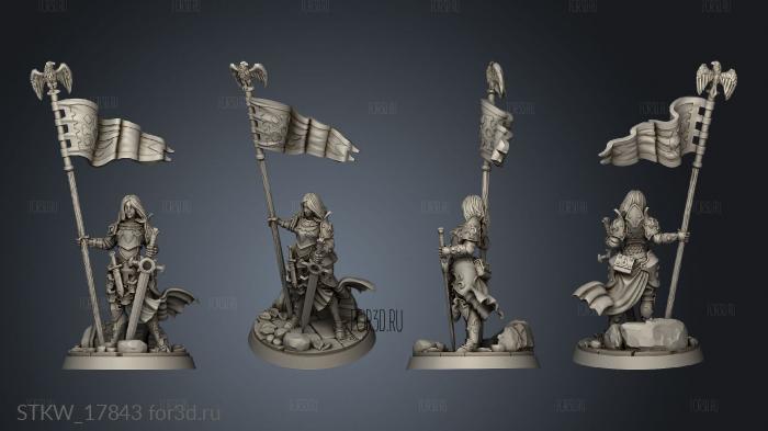 Rena Cecilia the Bearer banner stl model for CNC