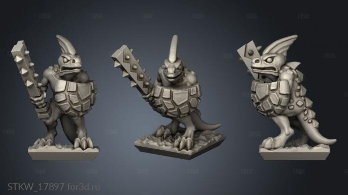 reptilian infantry stl model for CNC