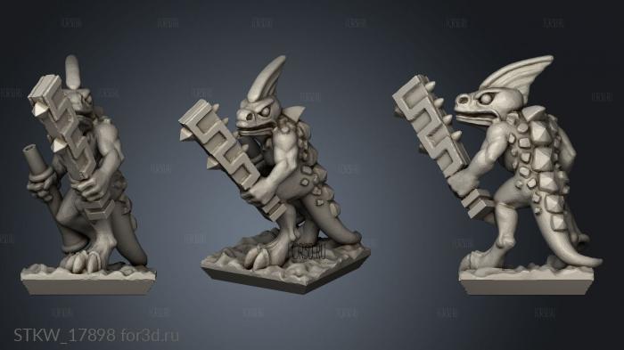 reptilian infantry stl model for CNC