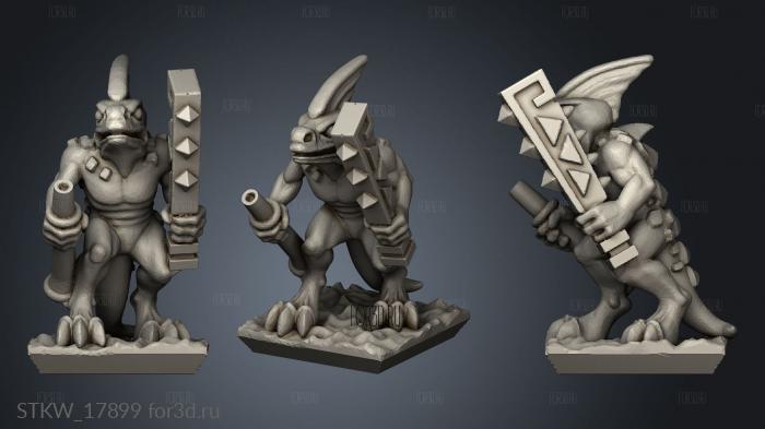 reptilian infantry stl model for CNC