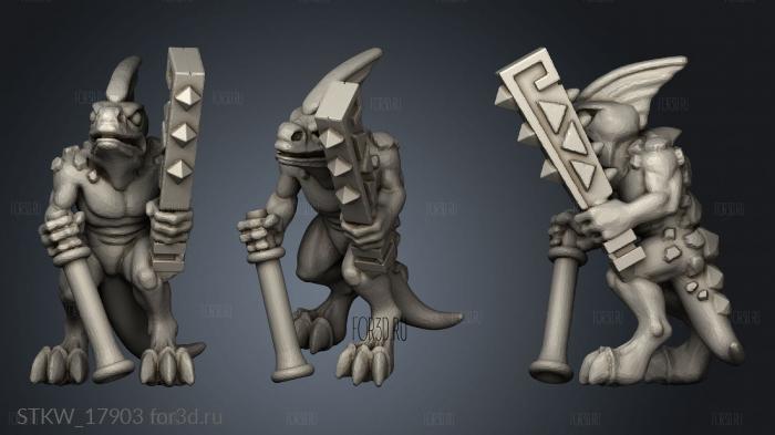 reptilian infantry stl model for CNC