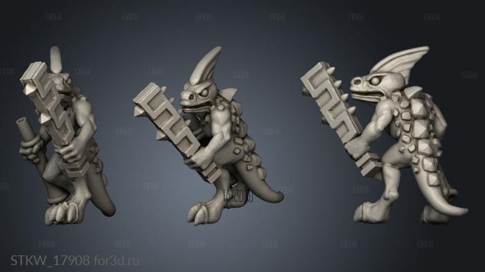 reptilian infantry stl model for CNC