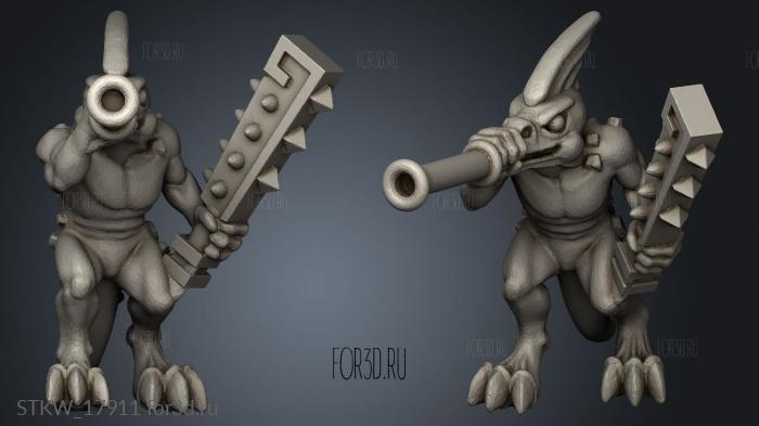 reptilian infantry stl model for CNC