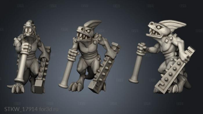 reptilian infantry stl model for CNC