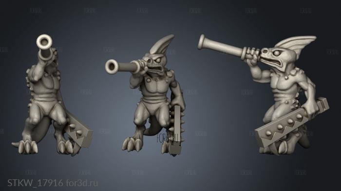 reptilian infantry stl model for CNC