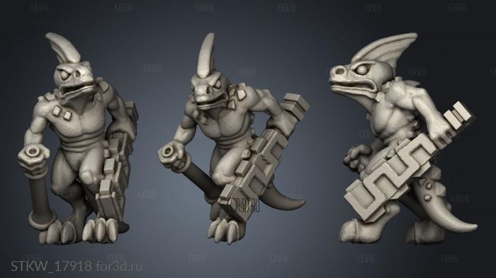 reptilian infantry stl model for CNC