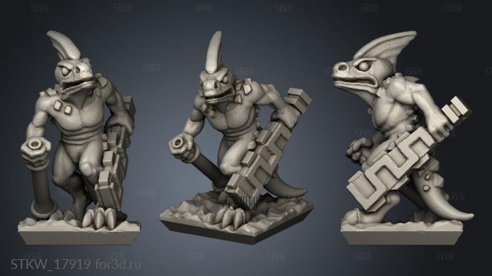 reptilian infantry stl model for CNC