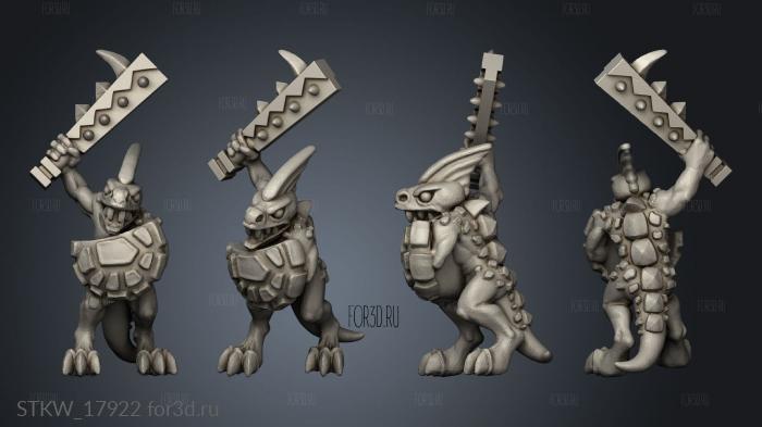 reptilian infantry stl model for CNC