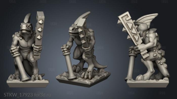 reptilian infantry stl model for CNC